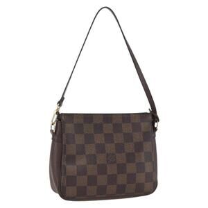 LOUIS VUITTON Damier Ebene Trousse Makeup Pouch N51982 LV Auth 159468